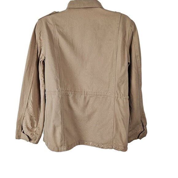 Pepochic Women's Light Khaki Military Style Jacket Snap Buttons Pockets Small - Picture 5 of 12